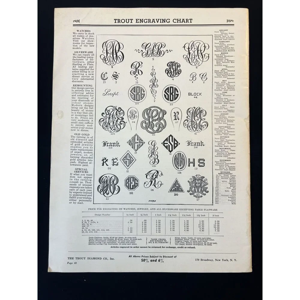 Vintage 1939 The Trout Diamond Company Jewelry‎ Jewelers Catalog Christmas Gift